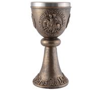 VOGLER Joh. Vogler GmbH Calice a croce Deus lo Vult, realizzato in pietra artificiale, dipinto a mano con colore bronzo, con inserto in acciaio inox rimovibile da 200 ml