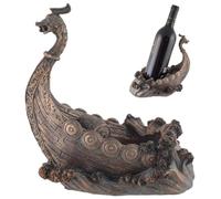 VOGLER Joh. Vogler GmbH Nave vichinga portabottiglie di vino, realizzata in pietra artificiale, dipinta a mano, senza bottiglia