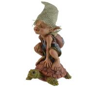 VOGLER Joh. Vogler GmbH Pixie viaggio consapevole su una tartaruga colorata a mano, in pietra artificiale, per interni