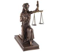 VOGLER Joh. Vogler GmbH Röm.Justitia m. Bilancia e legge, in pietra artificiale, bronzata a mano, Veronese