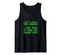 Voglio Cambiare Il Mondo Bisogno di Trovare codice Sorgente Coder Joke Canotta