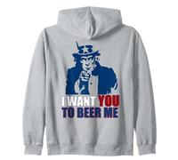 Voglio Che tu Mi birri Zio Sam luglio 4 Bere Meme sul Retro Felpa con Cappuccio