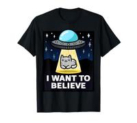 Voglio Credere | Parodia di X-Files | Ufo Cat Design Maglietta