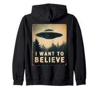 Voglio Credere Vintage UFO Classico Sogno Incontro Felpa con Cappuccio