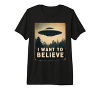 Voglio Credere Vintage UFO Classico Sogno Incontro Maglietta Premium
