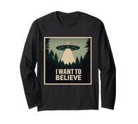 Voglio Credere Vintage UFO Craft Dream Incontro Classico Maglia a Manica