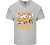 Voglio Essere un Meccanico Come Mio Papà Maglietta in Cotone a V Collo per Uomo