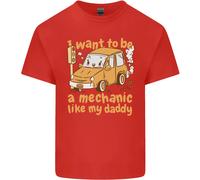 Voglio Essere un Meccanico Come Mio Papà Uomo Cotone T-Shirt Tee Top