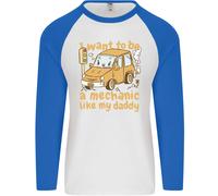 Voglio Essere un Meccanico Come Mio Papà Uomo L/S Maglietta da Baseball