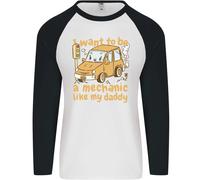 Voglio Essere un Meccanico Come Mio Papà Uomo L/S Maglietta da Baseball