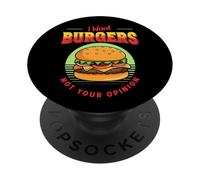 Voglio hamburger non la tua opinione Hamburger sarcastico divertente PopSockets PopGrip Adesivo