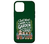 Voglio lavorare nel mio giardino e ritrovo con i miei cani divertente Custodia per iPhone 12 mini