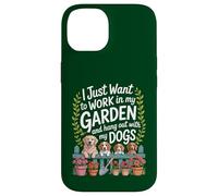 Voglio lavorare nel mio giardino e ritrovo con i miei cani divertente Custodia per iPhone 14