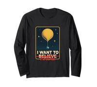 Voglio Sapere Non Credere UFO UAP Paranormal Alien Science Maglia a Manica
