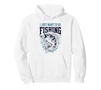 Voglio Solo Andare a Pescare Felpa con Cappuccio