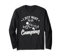 Voglio Solo Andare in Camping Vacation Maglia a Manica