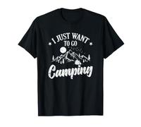 Voglio Solo Andare in Camping Vacation Maglietta