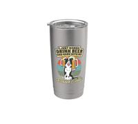 Voglio solo bere birra con il mio Border Collie Bicchiere termico in acciaio inox doppia parete