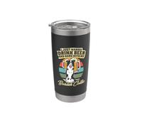 Voglio solo bere birra con il mio Border Collie Bicchiere termico in acciaio inox doppia parete
