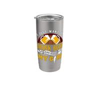 Voglio solo bere birra e baciare la mia ragazza divertente dicendo Bicchiere termico in acciaio inox doppia parete