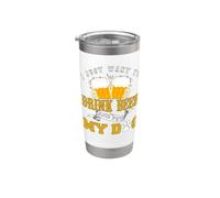 Voglio solo bere birra e coccolare il mio cane divertente Bicchiere termico in acciaio inox doppia parete