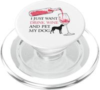 Voglio solo bere vino e accarezzare il mio cane Pet Lovers PopSockets PopGrip per MagSafe