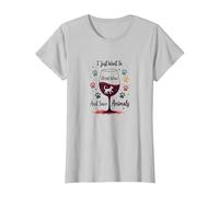 Voglio Solo Bere Vino e Salvare Animali Amanti degli Animali Maglietta, Donna, Argento, 3XL