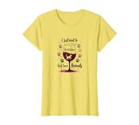 Voglio Solo Bere Vino e Salvare Animali Amanti degli Animali Maglietta, Donna, Limone, XL
