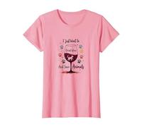 Voglio Solo Bere Vino e Salvare Animali Amanti degli Animali Maglietta, Donna, Rosa, XL