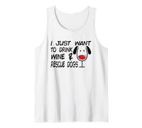 Voglio Solo Bere Vino e Salvare i Cani - Divertente Amante dei Cani Canotta