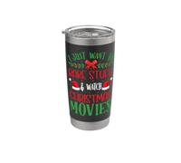 Voglio solo cuocere cose e guardare i film di Natale che cuociono Bicchiere termico in acciaio inox doppia parete