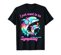 Voglio solo far parte della tua sinfonia DIVERTENTE Rainbow Dolphin Maglietta