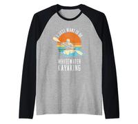 Voglio Solo Fare Kayak Whitewater e Uscire con Il Mio Cane Maglia con Maniche Raglan