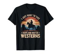 Voglio solo fare sonnellini e guardare western retrò vintage Maglietta