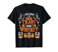 Voglio solo fumare sigari bere whisky divertente sigari amanti Maglietta