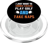 Voglio solo fumare sigaro giocare a golf e fare pisolini PopSockets PopGrip per MagSafe