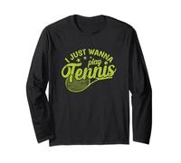 Voglio Solo Giocare a Tennis Sport Maglia a Manica