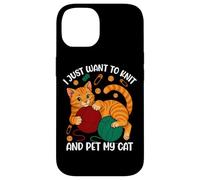 Voglio solo lavorare a maglia e accarezzare il mio gatto Custodia per iPhone 14