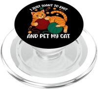 Voglio solo lavorare a maglia e accarezzare il mio gatto PopSockets PopGrip per MagSafe
