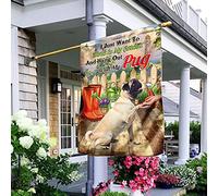 Voglio Solo Lavorare Nel Mio Giardino E Passare Del Tempo Con Il Mio Carlino Bandiere Pirati Deluxe Bandiera Da Cortile Vintage Bandiera Da Giardino Decorazione Per Interni Giardino M