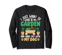 Voglio Solo Lavorare nel Mio Giardino e Uscire con Il Mio Cane Maglia a Manica