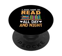 Voglio solo leggere tutto il giorno e la notte PopSockets PopGrip Adesivo