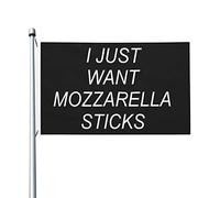 Voglio Solo Mozzarella Sticks Bandiera Doppia Faccia Bandiera Unica Arte da Parete per Casa Giardino Patio 9,1 x 1,5 m, Voglio Solo Mozzarella Sticks Arazzo per Soggiorno