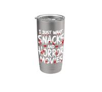 Voglio solo spuntini e film horror Halloween Bicchiere termico in acciaio inox doppia parete