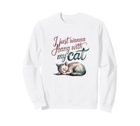 Voglio Solo Stare con Il Mio Gatto Felpa