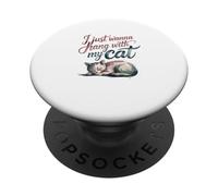 Voglio solo stare con il mio gatto PopSockets PopGrip Adesivo