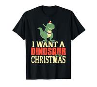 Voglio Un Dinosauro per Natale Umoristico Maglietta