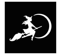 Voglio volare alto e spalla a spalla con la luna, non sono una strega, sono libero Adesivo for auto divertente Adesivo in vinile(Silver,50X32.5CM)