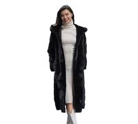 Vogrtcc Cappotto Di Pelliccia Di Visone Da Donna Lungo Con Cappuccio Caldo Inverno Moda Tasche Sottili Giacche In Pelliccia Sintetica