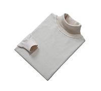 Vogrtcc Maglioni da Uomo a Maniche Lunghe con Collo Alto Elasticizzati Invernali in Lana, Beige, L